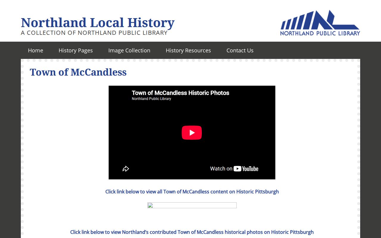 McCandless Township previous residents house-history maps at Northland Local History