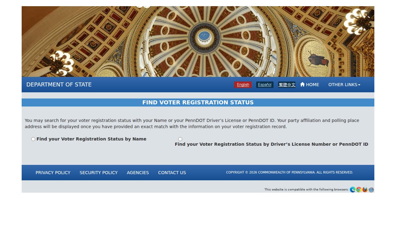 McCandless Township resident lookup through Pennsylvania voter registration status